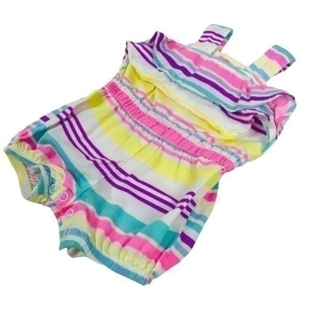 Carter’s Shorts Romper |  Baby 3 Months | Pastel Multi Color - Summer
